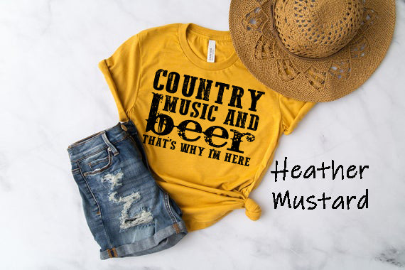 #233... Country and Beer BLACK ink. Ships 10/23