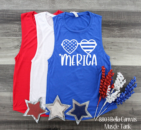 #491... Heart Merica glasses. Ships 4/8