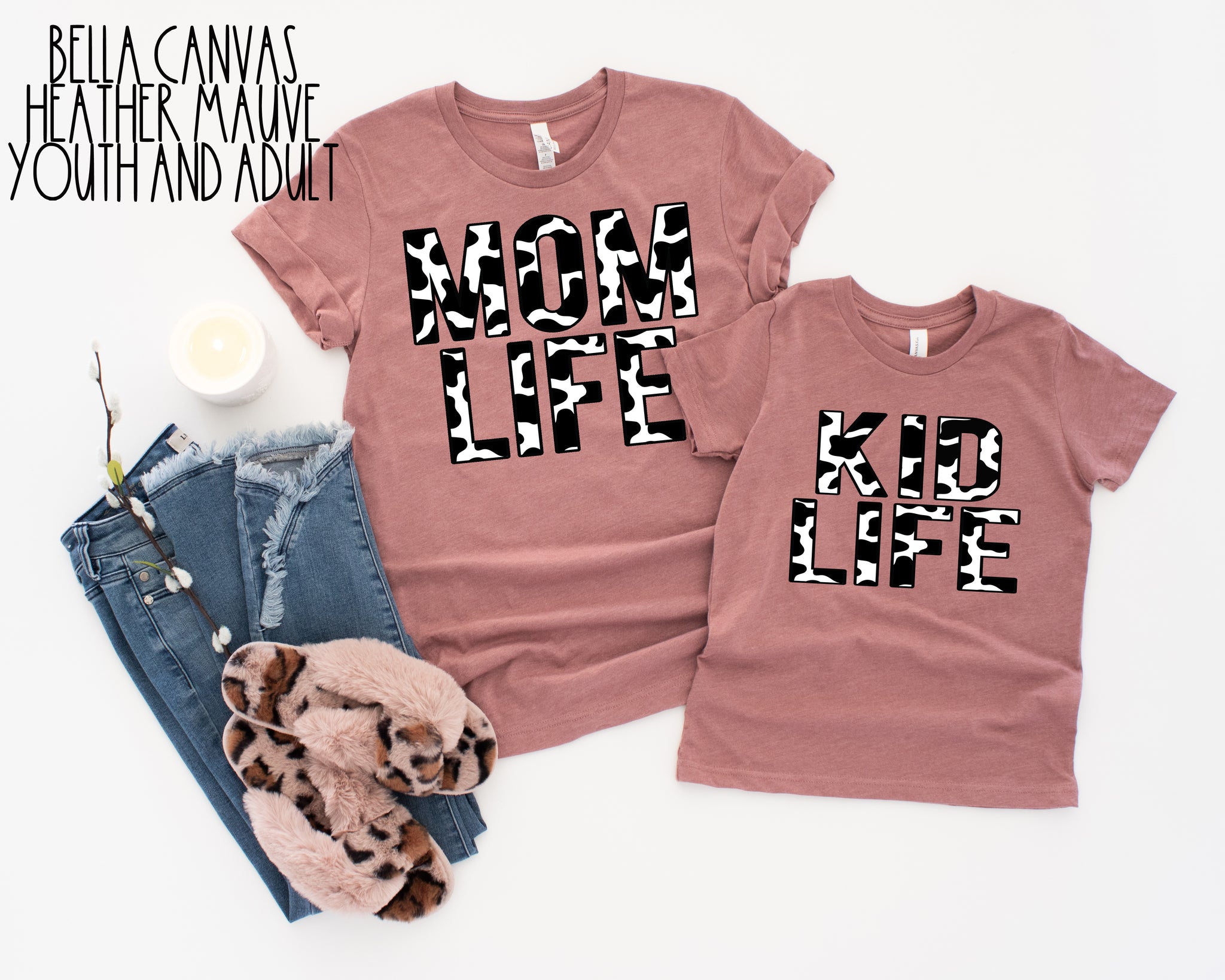 #415... Cow Print MOM LIFE. ships 8/27