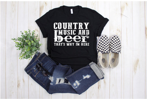 #234... Country Music and Beer WHITE. Ships 10/23