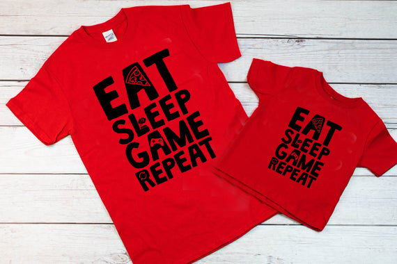 #221... Eat Sleep Game Repeat. YOUTH. Ships 7/17