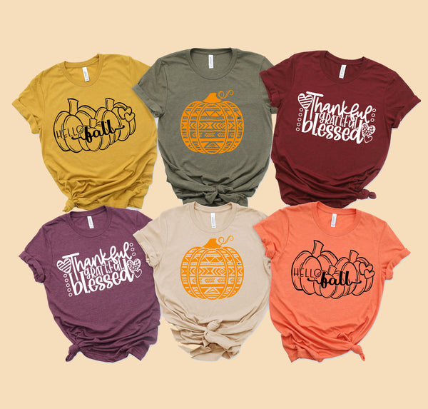 Thankful Grateful Blessed Heart white ink Ships 7/21