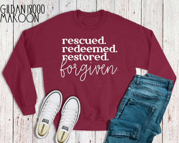 #118...Rescued Redeemed Forgiven. Ships 11/14