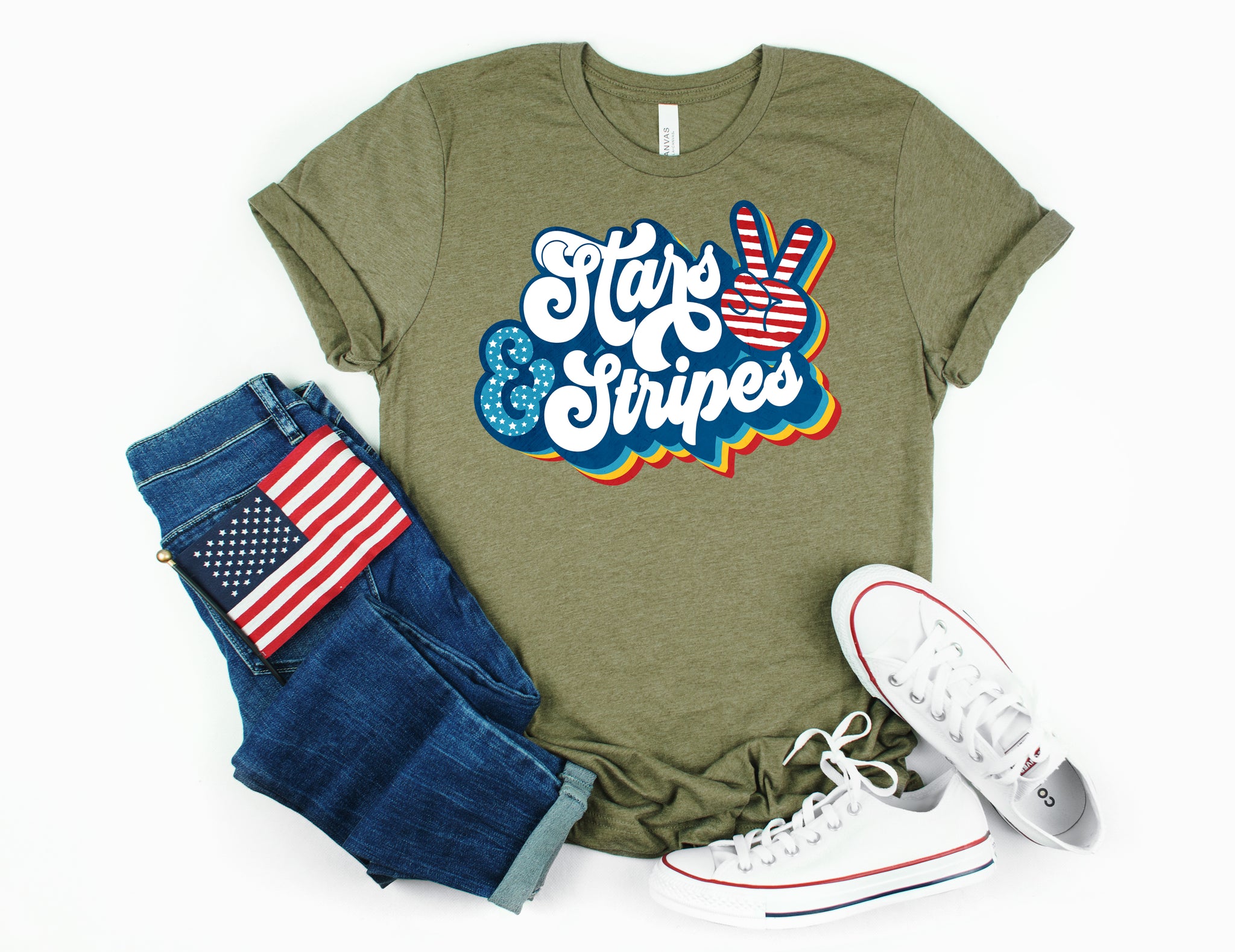H.H. Retro Stars and Stripes Peace. Ships 5/21